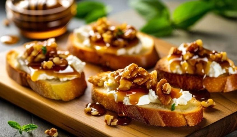 Canapés de paté con pepinillos
